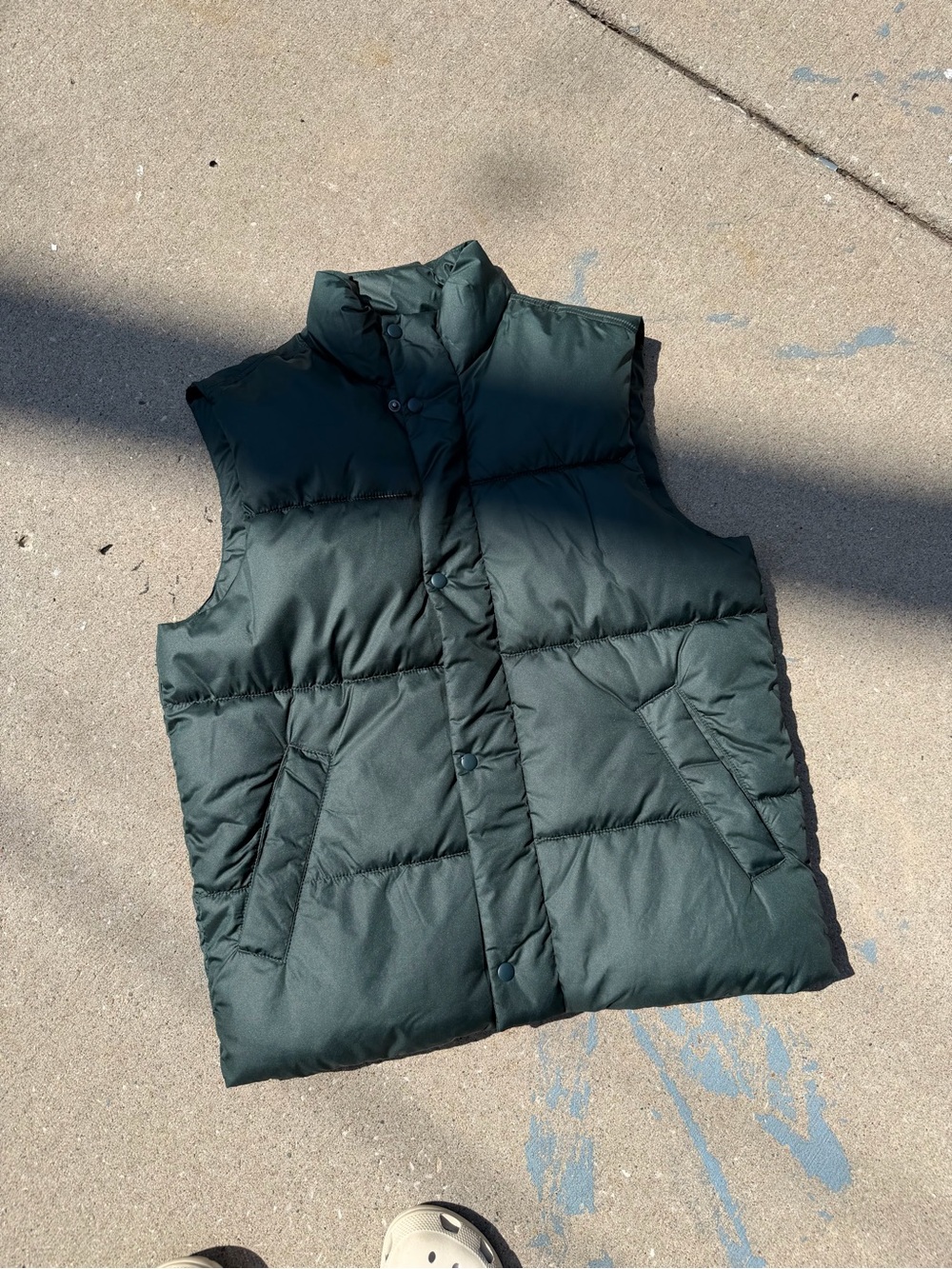 Old Navy Dark Green Quilted Puffer Vest